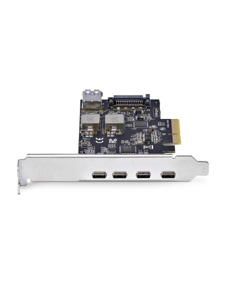 StarTech.com Tarjeta PCIe de 5 Puertos USB de 10Gbps 4x USB-C   1x USB-A - Hub Concentrador Interno USB 3.2 de 10Gbps - Tarjeta