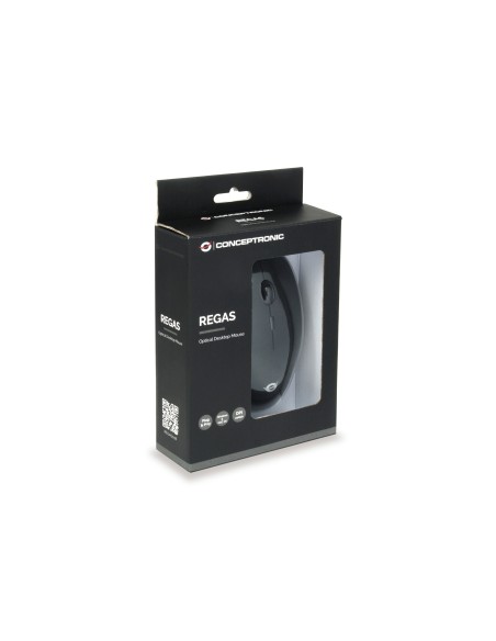 Conceptronic REGAS01B ratón Oficina Ambidextro USB tipo A Óptico 1200 DPI