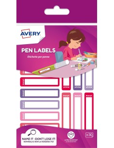 Avery RESMI30F-UK etiqueta autoadhesiva Rectángulo redondeado Permanente Rosa, Púrpura 30 pieza(s)