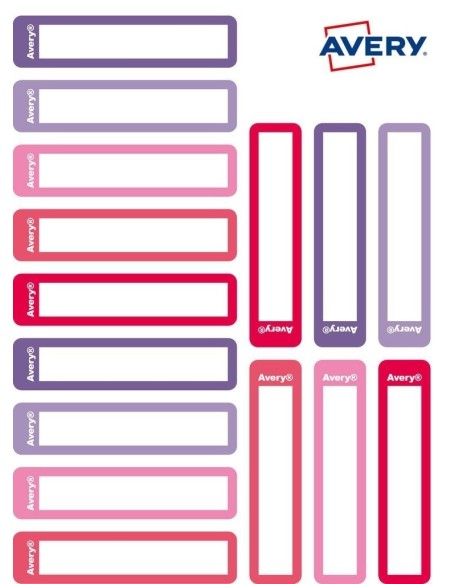 Avery RESMI30F-UK etiqueta autoadhesiva Rectángulo redondeado Permanente Rosa, Púrpura 30 pieza(s)