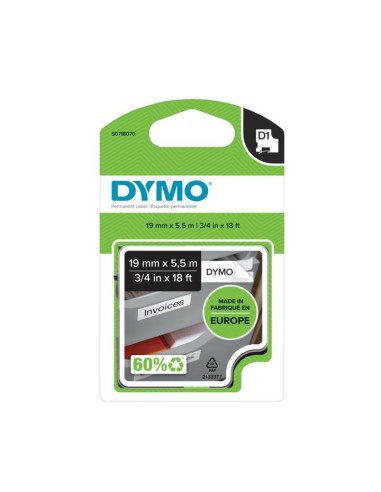 DYMO D1 - Etiquetas Durable - Negro sobre blanco - 19mm x 5.5m