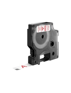 DYMO D1 - Etiquetas estándar - Rojo sobre blanco - 12mm x 7m