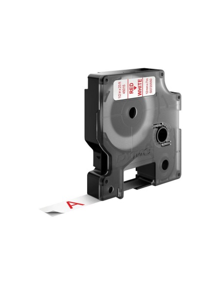 DYMO D1 - Etiquetas estándar - Rojo sobre blanco - 12mm x 7m