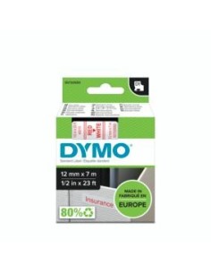 DYMO D1 - Etiquetas estándar - Rojo sobre blanco - 12mm x 7m 2
