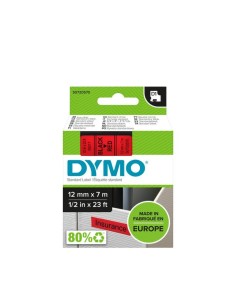 DYMO D1 - Etiquetas estándar - Negro sobre rojo - 12mm x 7m 2
