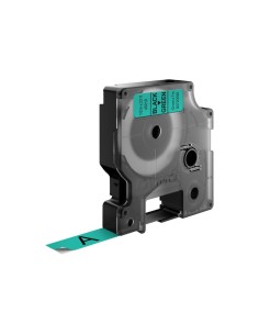 DYMO D1 - Etiquetas estándar - Negro sobre verde - 12mm x 7m