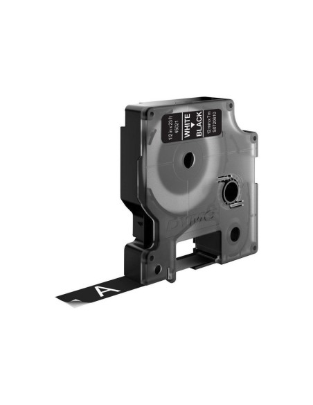 DYMO D1 - Etiquetas estándar - Blanco sobre negro - 12mm x 7m