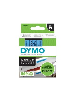 DYMO D1 - Etiquetas estándar - Negro sobre azul - 19mm x 7m 2