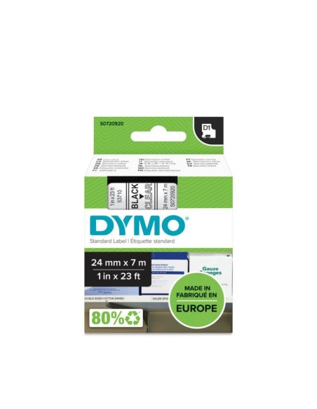 DYMO D1 - Etiquetas estándar - Negro en claro - 24mm x 7m