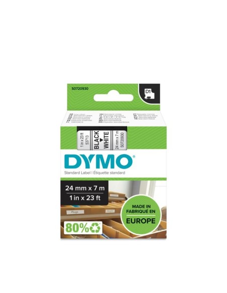 DYMO D1 - Etiquetas estándar - Negro sobre blanco - 24mm x 7m