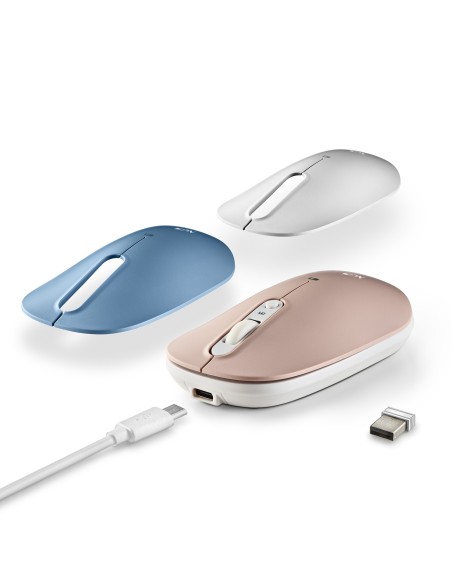 NGS SHELL RB ratón Oficina Ambidextro RF Wireless + Bluetooth Óptico 1600 DPI