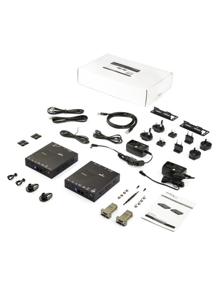 StarTech.com Juego Extensor HDMI 1080p por IP compatible Vídeo Wall - Juego Transmisor Receptor HDMI por Ethernet Cat5 Cat6 -