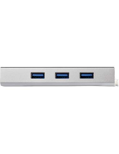 StarTech.com Hub Ladrón USB 3.0 de 3 Puertos con Adaptador de Red Ethernet Gigabit - Hub Concentrador USB-A - Alimentado por el