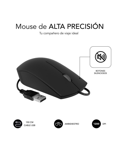 SUBBLIM Teclado Ergonómico y ratón Combo Business Slim Silencioso con cable USB