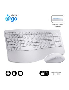 SUBBLIM Teclado con ratón COMBO DUAL OFFICE PROWAVE WHITE