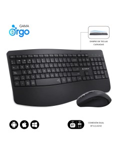 SUBBLIM Teclado con ratón COMBO DUAL OFFICE PROWAVE BLACK