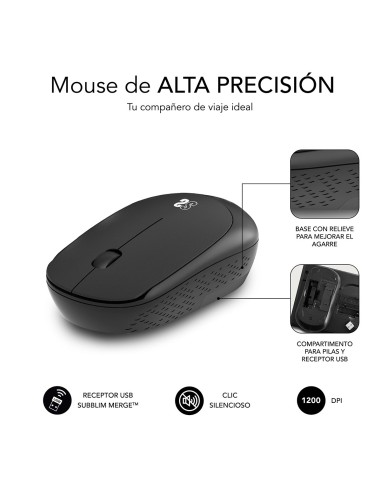 SUBBLIM Ratón Business Plus Silencioso inalámbrico 2.4G 1200 DPI