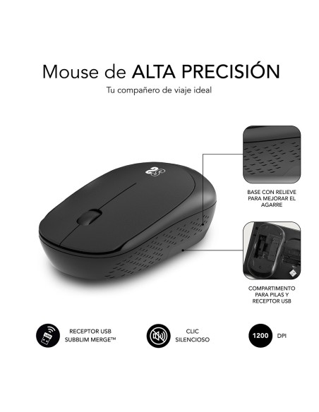 SUBBLIM Ratón Business Plus Silencioso inalámbrico 2.4G 1200 DPI