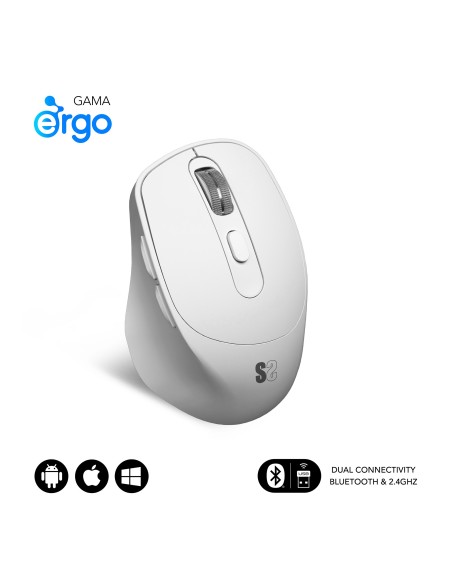 SUBBLIM Ratón CURVE ERGO DUAL MOUSE BATTERY BLACK