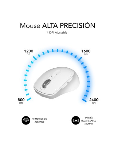 SUBBLIM Ratón CURVE ERGO DUAL MOUSE BATTERY BLACK