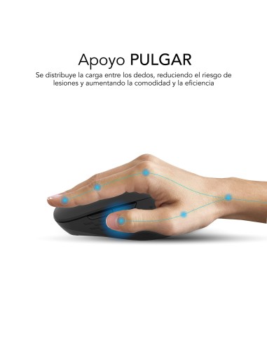 SUBBLIM Ratón CURVE ERGO DUAL MOUSE BATTERY BLACK