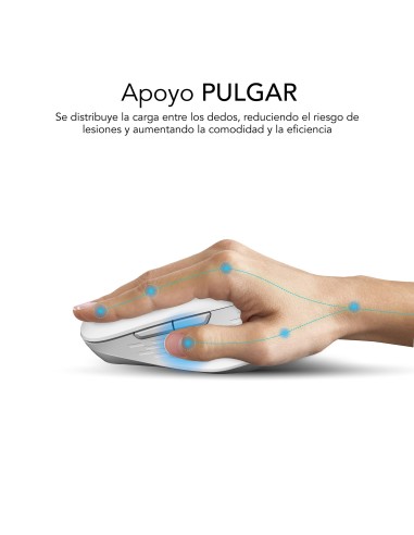 SUBBLIM Ratón CURVE ERGO DUAL MOUSE BATTERY WHITE