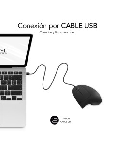SUBBLIM Ratón GLIDE VERTICAL ERGO WIRED MOUSE BLACK 2