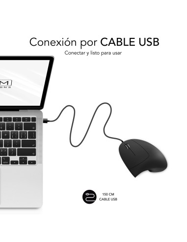 SUBBLIM Ratón GLIDE VERTICAL ERGO WIRED MOUSE BLACK