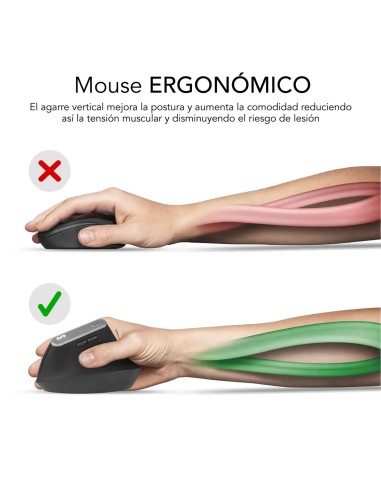 SUBBLIM SUBMO-EDNVW02 ratón Universal mano derecha Bluetooth + USB Type-C Óptico 4000 DPI