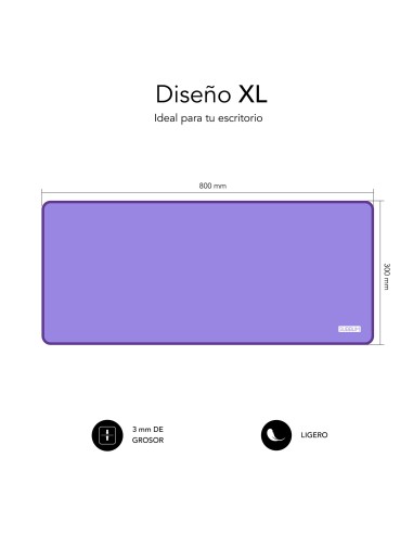 SUBBLIM Alfombrilla con Ratón Harmony Pack Mousepad XL + Wireless Mouse Purple