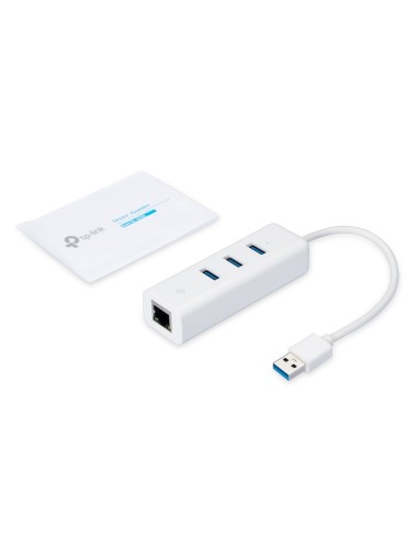TP-Link UE330 base para portátil y replicador de puertos Alámbrico USB 3.2 Gen 1 (3.1 Gen 1) Type-A Blanco