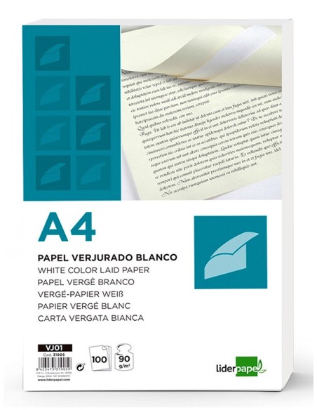 Liderpapel VJ01 papel para impresora de inyección de tinta A4 (210x297 mm) 100 hojas Blanco
