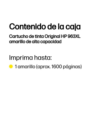 HP Cartucho de tinta Original 963XL amarillo de alta capacidad