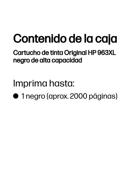 HP Cartucho de tinta Original 963XL negro de alta capacidad