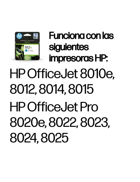 HP Cartucho de tinta Original 912XL cian de alta capacidad