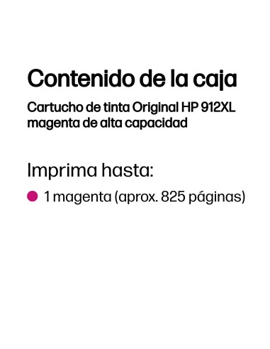HP Cartucho de tinta Original 912XL magenta de alta capacidad