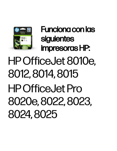 HP Cartucho de tinta Original 912XL negro de alta capacidad