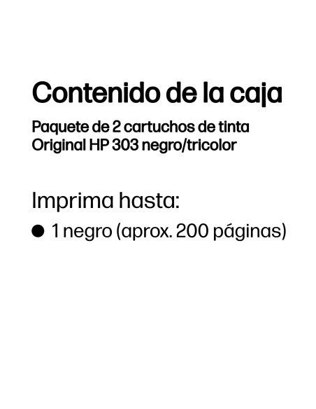 HP Paquete de 2 cartuchos de tinta Original 303 negro tricolor