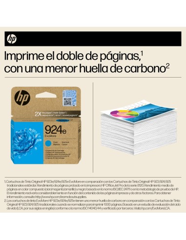HP Cartucho de Tinta Original EvoMore 924e cian