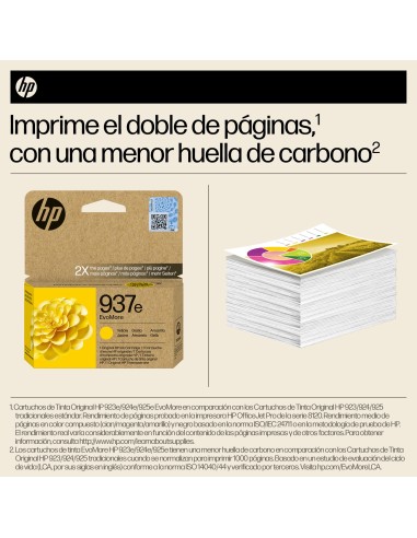 HP Cartucho de Tinta Original EvoMore 937e amarilla