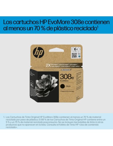 HP Cartucho de Tinta Original EvoMore 308e negra