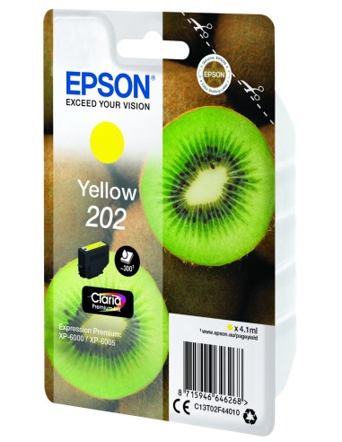 Epson Kiwi Singlepack Yellow 202 Claria Premium Ink
