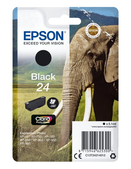 Epson Elephant Cartucho 24 negro (etiqueta RF)