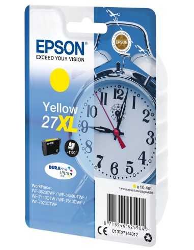 Epson Alarm clock Singlepack Yellow 27XL DURABrite Ultra Ink