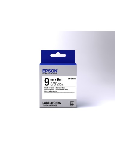 Epson Cinta estándar - LK-3WBN estándar negra blanca 9 9