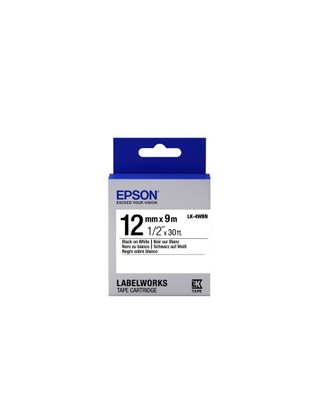 Epson Cinta estándar - LK-4WBN estándar negra blanca 12 9