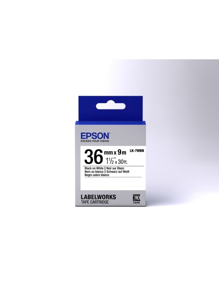 Epson Cinta estándar - LK-7WBN estándar negra blanca 36 9