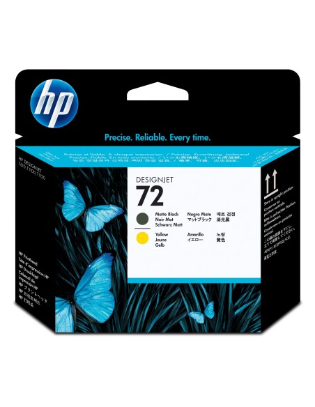 HP Cabezal de impresión DesignJet 72 negro mate y amarillo