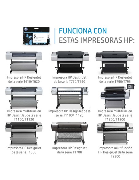 HP Cartucho de tinta DesignJet 72 negro mate de 130 ml