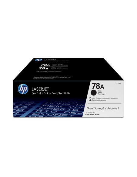 HP Pack de ahorro de 2 cartuchos de tóner original LaserJet 78A negro